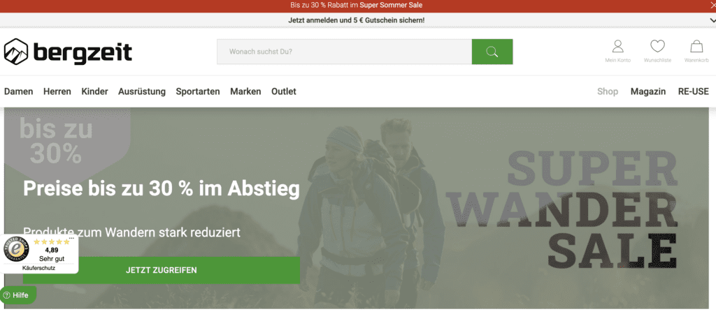 Bergzeit Sale Aktion