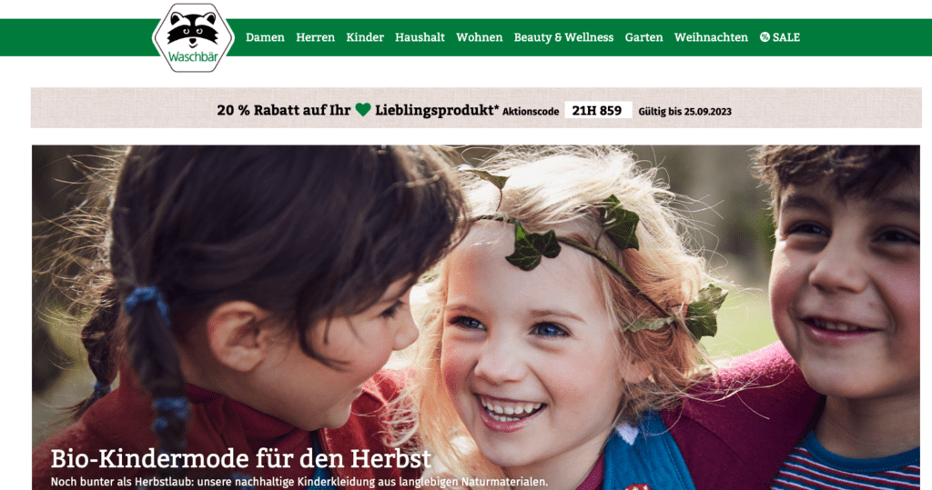 waschbär Gutschein aktionen