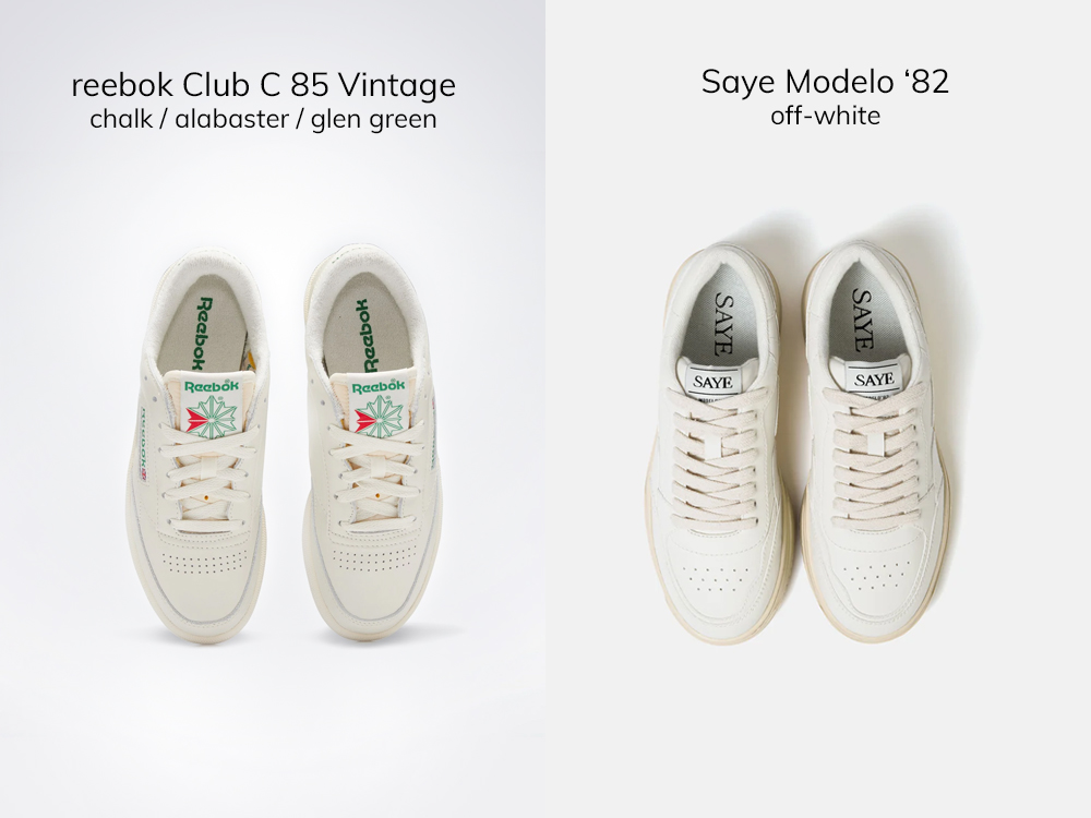 reebok vs. saye modelo 82 reebok Club C 85 Vintage vs. Saye Modelo'82